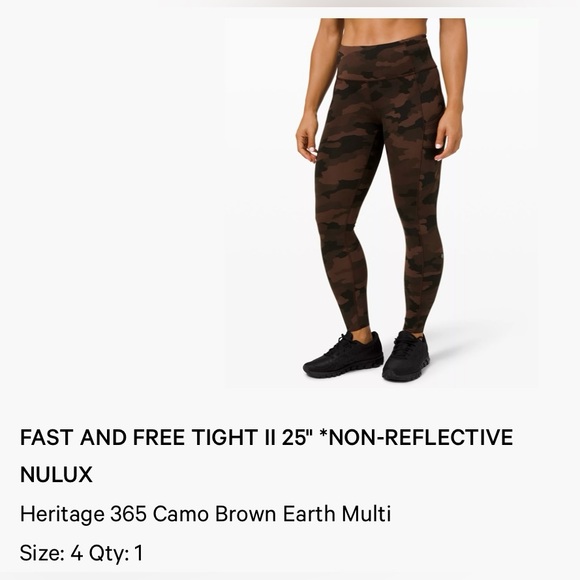 ***SOLD****** Lululemon FAST AND FREE TIGHT 25” Size 4 - Picture 1 of 7